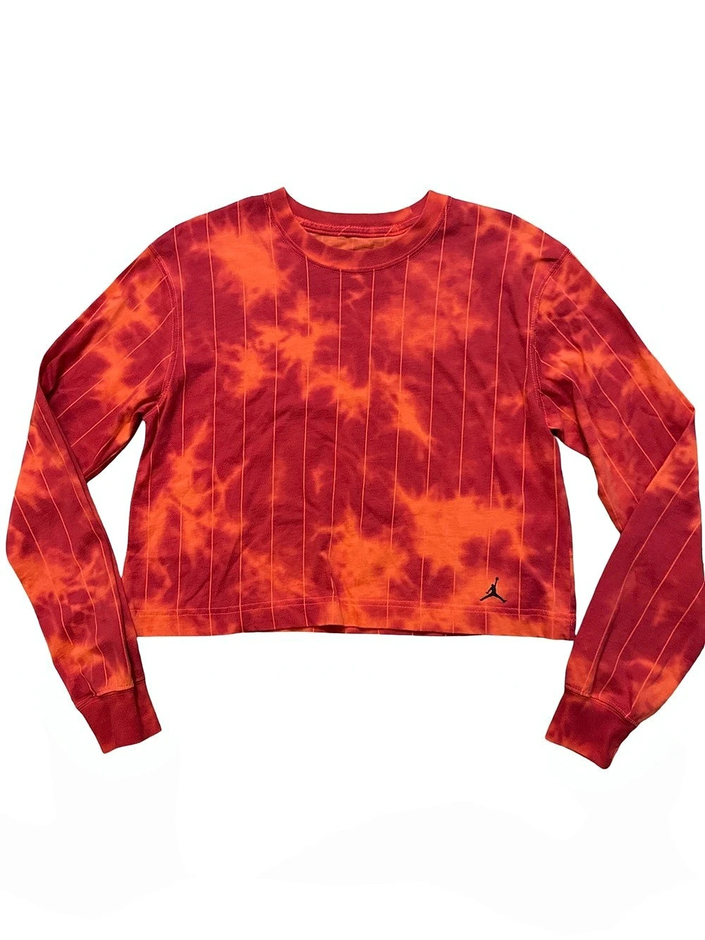 Air Jordan Women’s Jordan Long Sleeve Crop T-Shirt Bright Orange Sz S Loose Fit